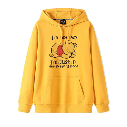 Cartoon Winnie the Pooh Mode einfacher Pullover Damen lockere und bequeme Kapuze vielseitige Paar Freundin Pullover Jacke