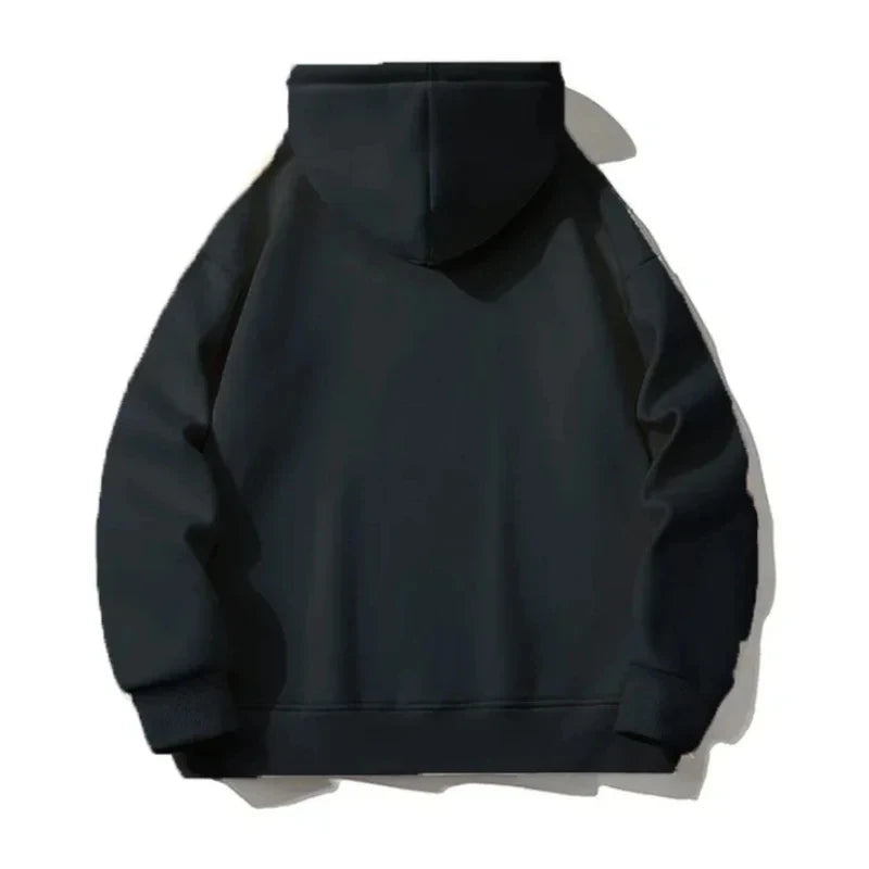 Autumn Winter Plus Size Coats 1XL-7XL Full Zip Hoodies Men Warm Heavyweight Sweatshirts Black Jackets Male Clothing 110-185KG.