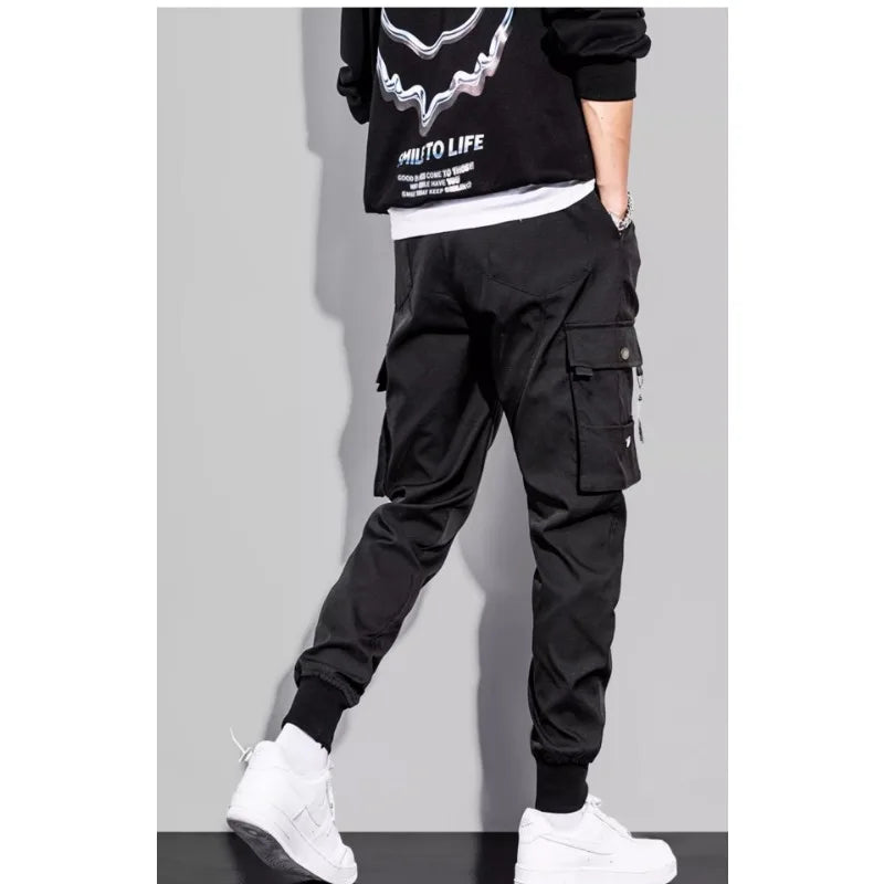Men's Trendy Overalls Spring Autumn American Style Leggings, Men's Loose Casual Pants.