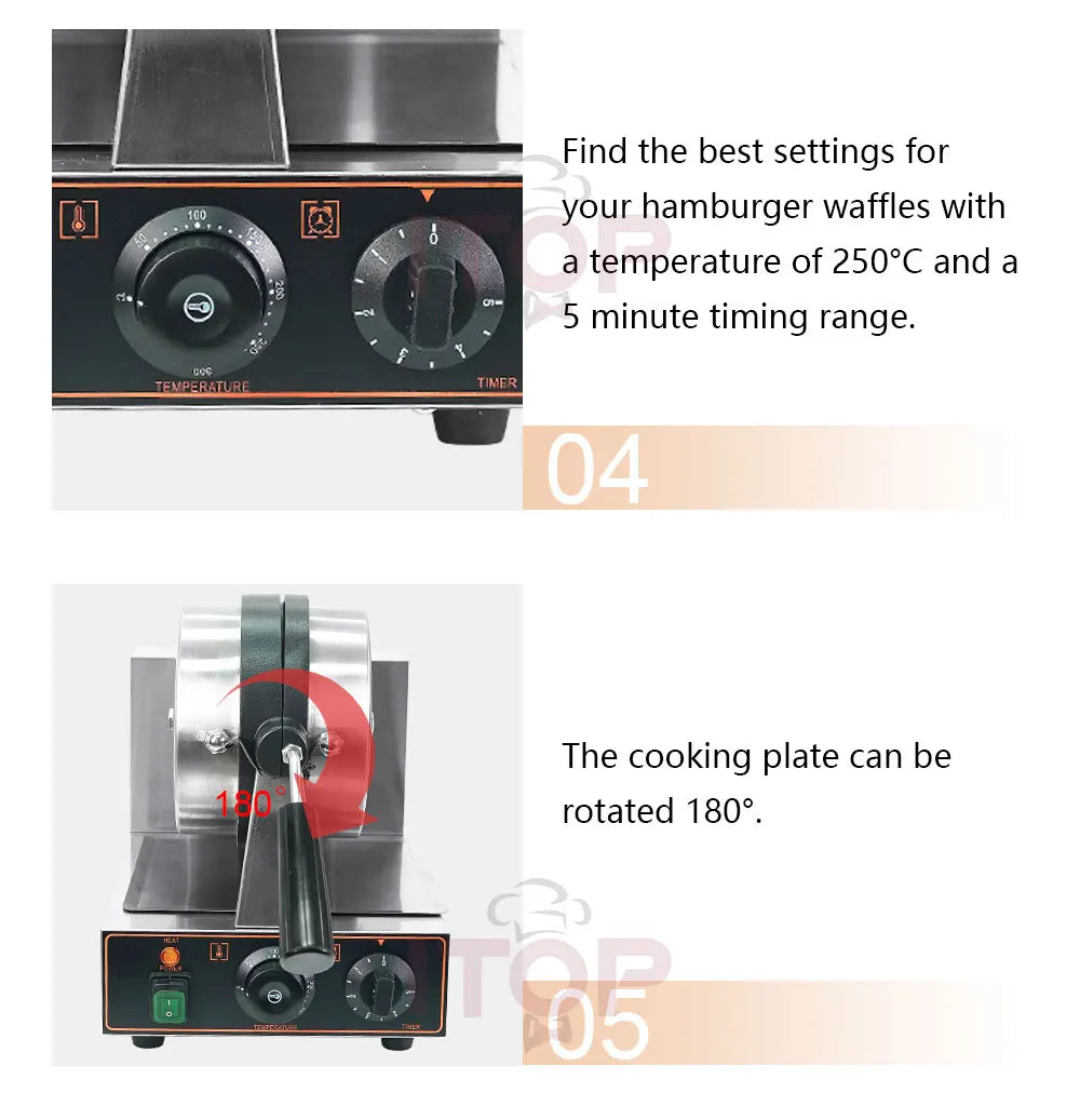 ITOP Gelato Panini Press Machine Commercial Ice Cream Waffle Maker Krapfen Bread Hamburger Filling Machine 10cm 1200W 110V 220V.