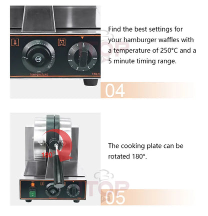 ITOP Gelato Panini Press Machine Commercial Ice Cream Waffle Maker Krapfen Bread Hamburger Filling Machine 10cm 1200W 110V 220V.