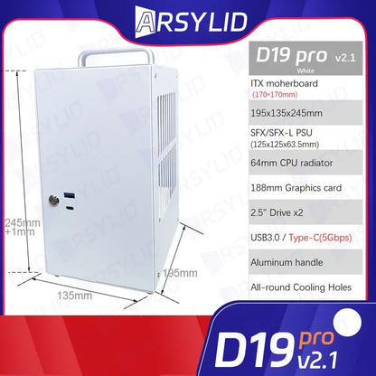 D19 Pro 6.1L A4 Chassis SFX HTPC Mini ITX Game Computer Graphics Card RTX2070 I7 Smallest Independent Display Case Dream D19pro.