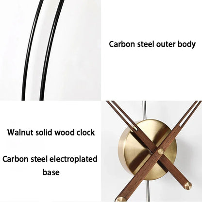 Spanische Wanduhr, minimalistische Uhr, Wohnzimmer, ästhetische Kunstuhren, Massivholzzeiger, große Wanduhr, stille Uhrwerkuhren