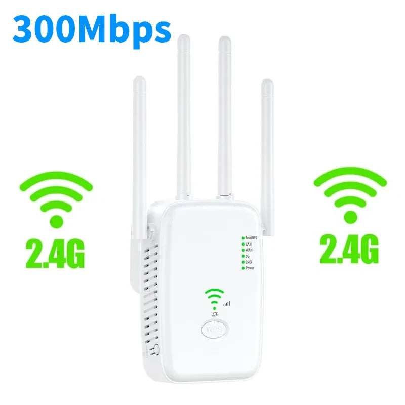1200Mbps Wireless WiFi Repeater WIFI Range Extender WiFi Signal Booster 5G 2.4G Dual-band Network Amplifier WiFi Router.