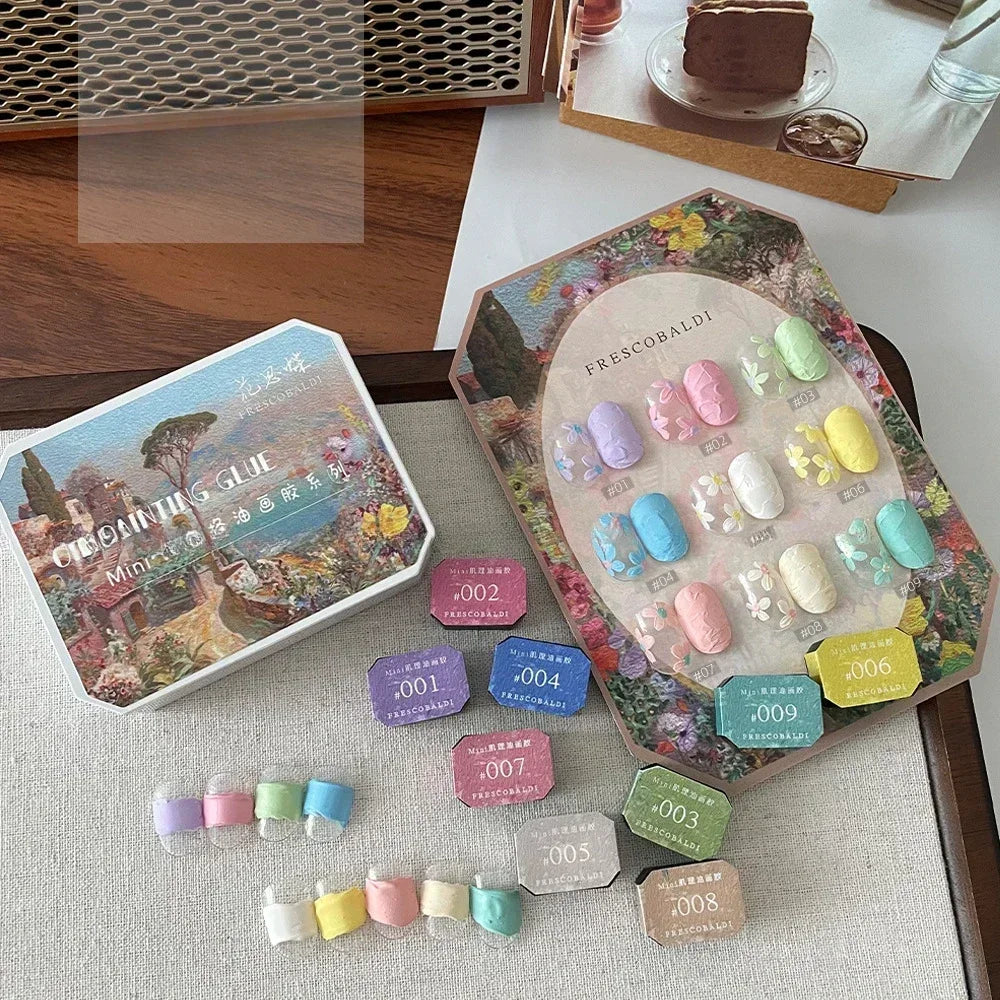 Nail Art UV Oil Paintting Gel for Nails DIY Carve Patterns 3D UV Texture Gel Carving Flowers Accessories for Manicure Tools.