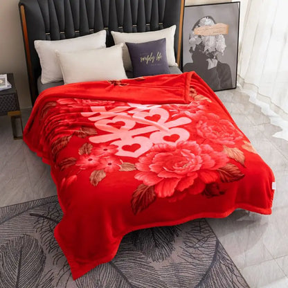 150x200cm Raschel Blanket Thick Double-layer Soft Plush Quilt Double Sided Velvet Winter Dormitory Office Sofa Warm Bed Sheet.