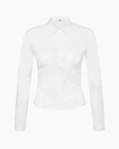 Kylie same style ~ KHY tie waist shirt slim back bow shirt women.