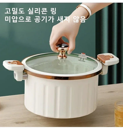 Micro Pressure Cooker Household Large Capacity cooking Pot with Double Ear Non-stick Multi-function Soup Pot Pressure Cooking.