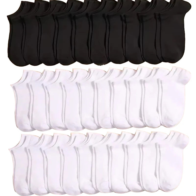 5/10 /20/30 Pairs Unisex Casual Plain Color Boat Socks Thin Breathable Comfy Anti Odor Sweat-absorbing Ankle Socks For Men Women.