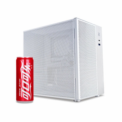 METALFISH T20 Mini ITX Case 9L Gaming Computer White Chassis Compact PC Support Flex PSU/100mm Cooler/180Liquid Cooler/240mm GPU.