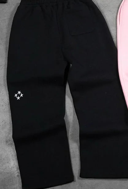 American Retro Letter Sweatshirt and Jogger Set Y2K Fashion Hoodie Casual Loose Winter Trendy Outfit for Men and Women Clothing.