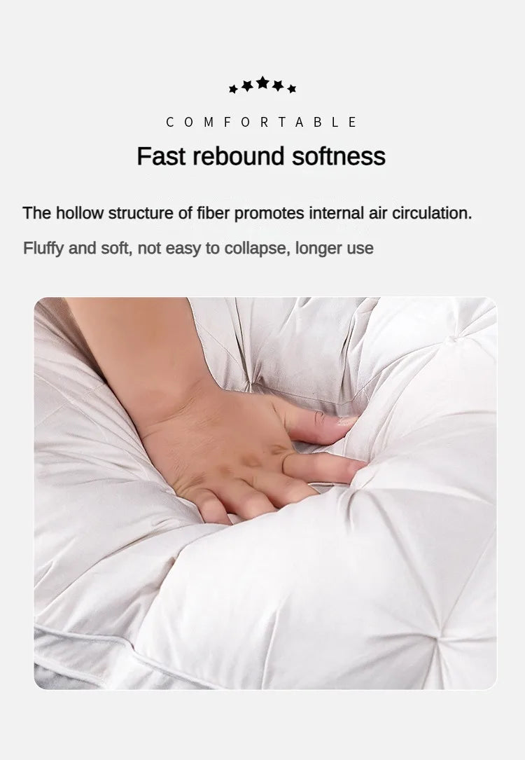 95% Goose Down Pillow White Cotton PillowCover Rectangle Bedroom Sleep 5-Star Hotel Pillow Low-Mid-high Pillows for Sleeping.