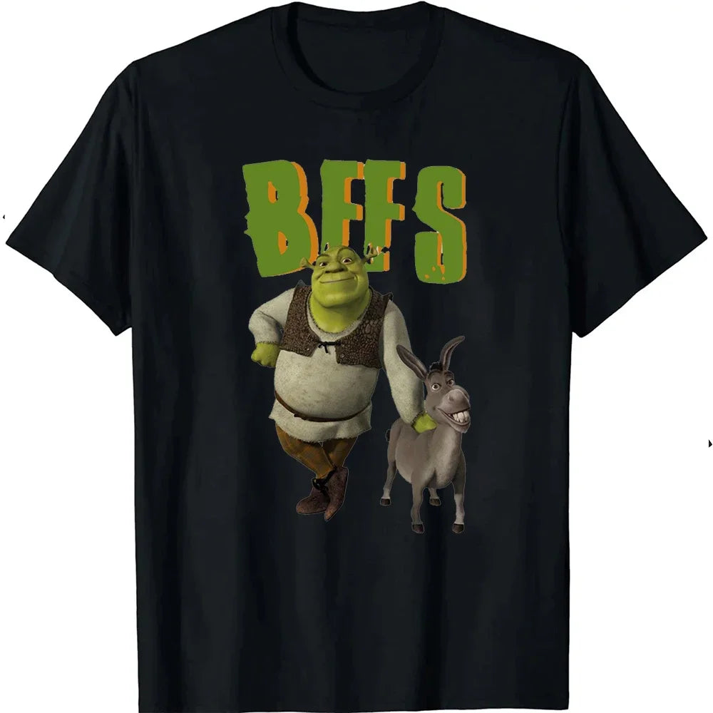 Ogre and The City Shreks Shirt Combine Fun Printed Men's  Women's Short Sleeve T-shirts Summer Fashion Unique Funny hot sale.