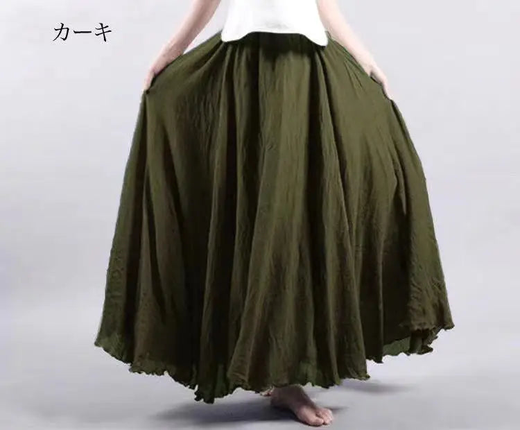 Fashion Cotton Linen Clothes Women Skirts Maxi Y2k Elegant Streetwear Saia Ropa Mujer Casual Vestido Long Skirt Faldas Harajuku.
