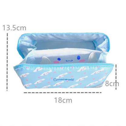 Sanrio Cinnamoroll Federmäppchen mit großem Fassungsvermögen, Hello Kitty Kuromi Melody, Kosmetiktaschen, Schreibwarentasche, Stiftbox, Schulbedarf.