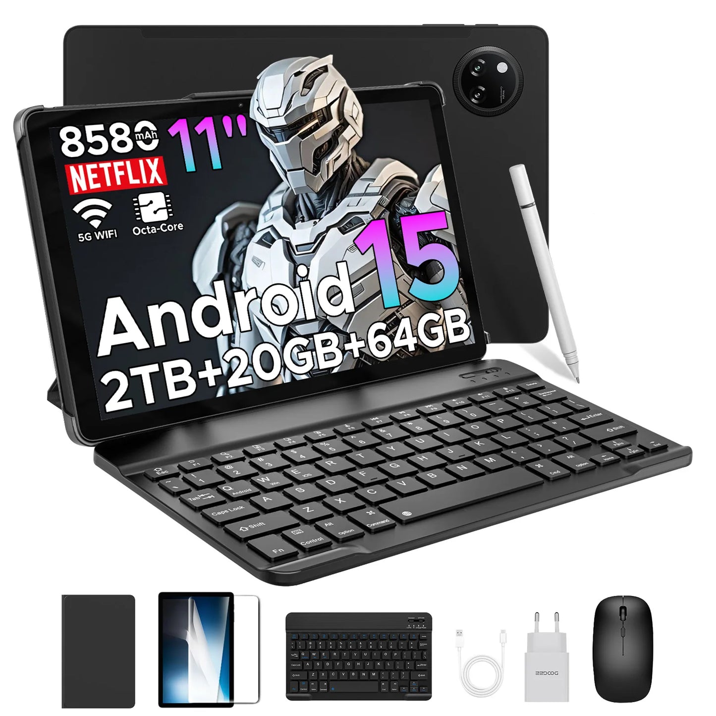 Doogee Tab A9+ Tablet Pc 11 Inch Android 15 20Gb Ram(4+16) 64Gb Rom 8580Mah Battery Dual Speakers Support Widevine L1 Tablet Pc.