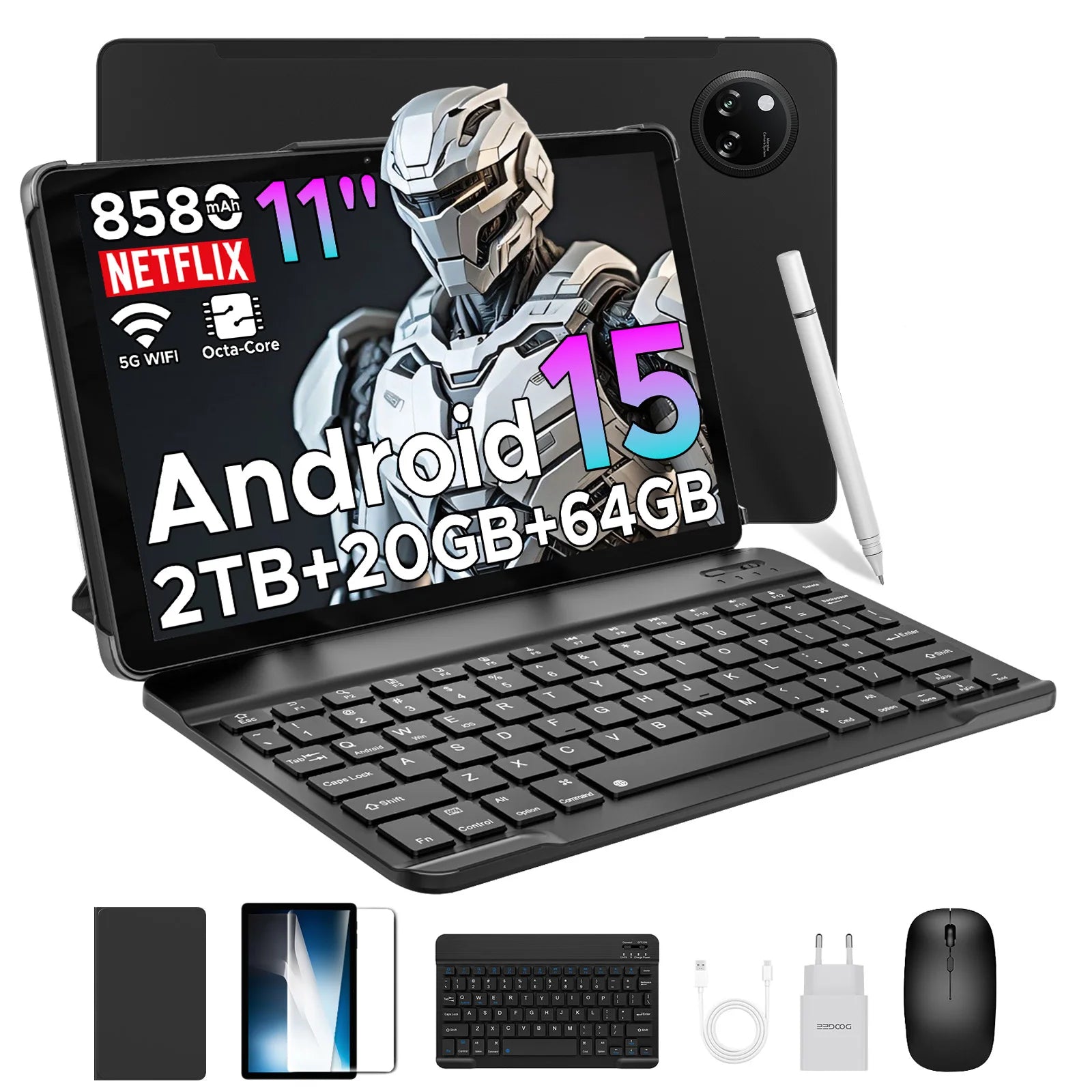 Doogee Tab A9+ Tablet Pc 11 Inch Android 15 20Gb Ram(4+16) 64Gb Rom 8580Mah Battery Dual Speakers Support Widevine L1 Tablet Pc.