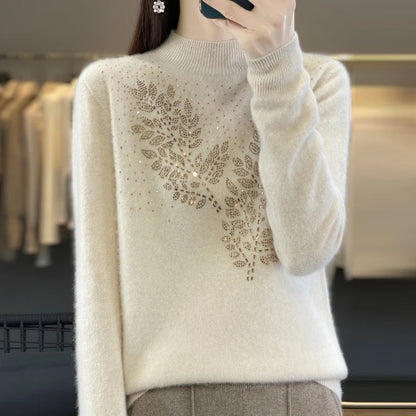 Frauen Pullover Dicke Warme Herbst Winter Mock Neck Mode Pullover Langarm Grundlegende Jumper Stricken Bodenbildung Shirt Koreanische Pullover.