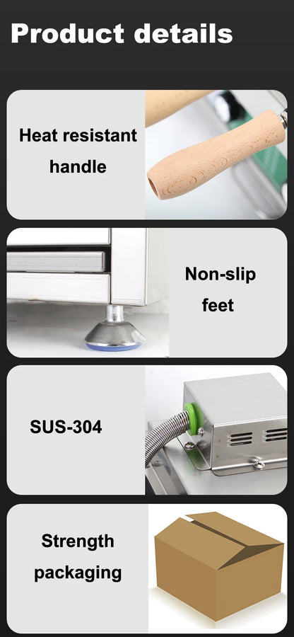 Commercial Slipper Shape Waffle Maker Machine 4 or 6 Holes Non-stick Waffle Iron Kitchen Snack Equipment.