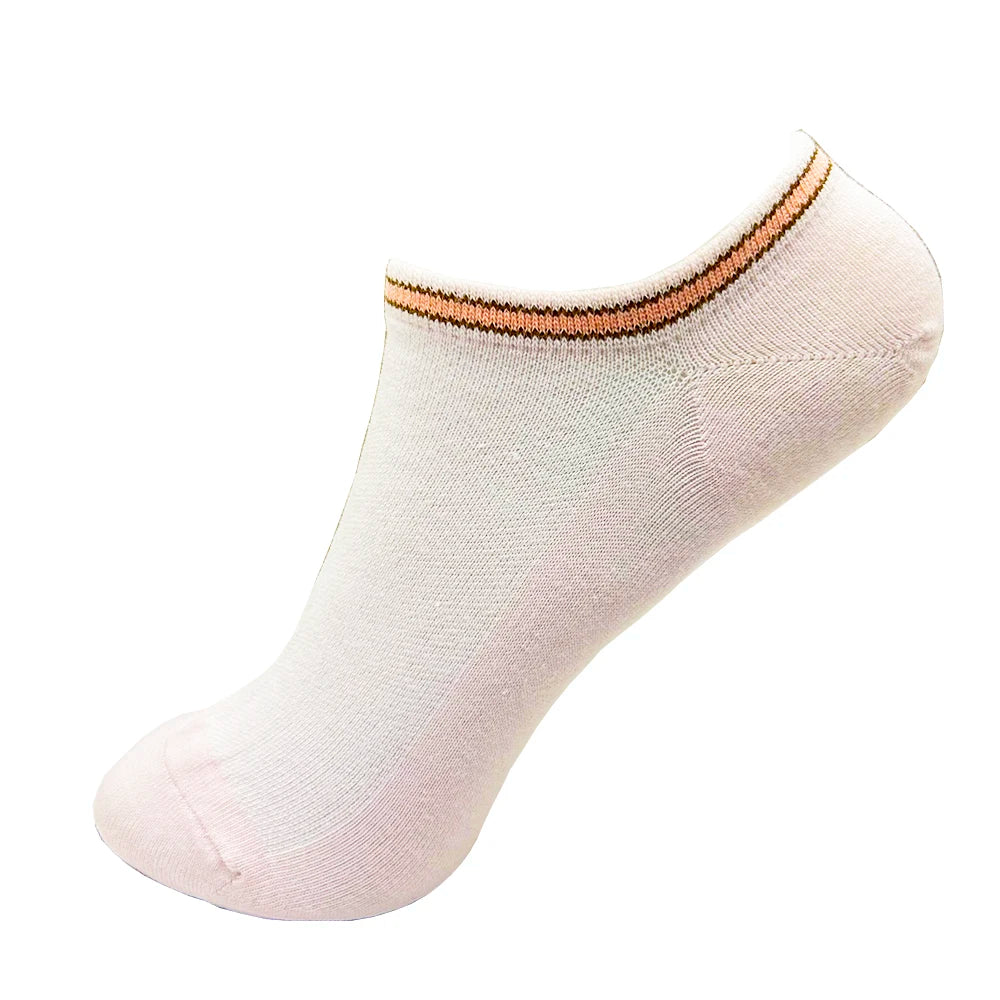 4 Pairs Cotton Women's Boat Socks No Show Socks Set for Lady White Invisible Cotton Socks Pack Pink Black Breathable Summer.