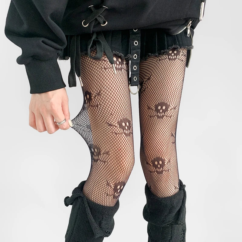 Woman Girls Fashion Gothic Fishnet Stockings Snake Skull Stripeds Socks Mesh Tights Panties Lolita Plus Size Pantyhose Leggings.