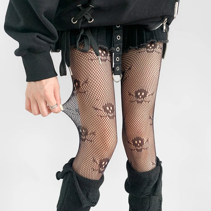 Woman Girls Fashion Gothic Fishnet Stockings Snake Skull Stripeds Socks Mesh Tights Panties Lolita Plus Size Pantyhose Leggings.
