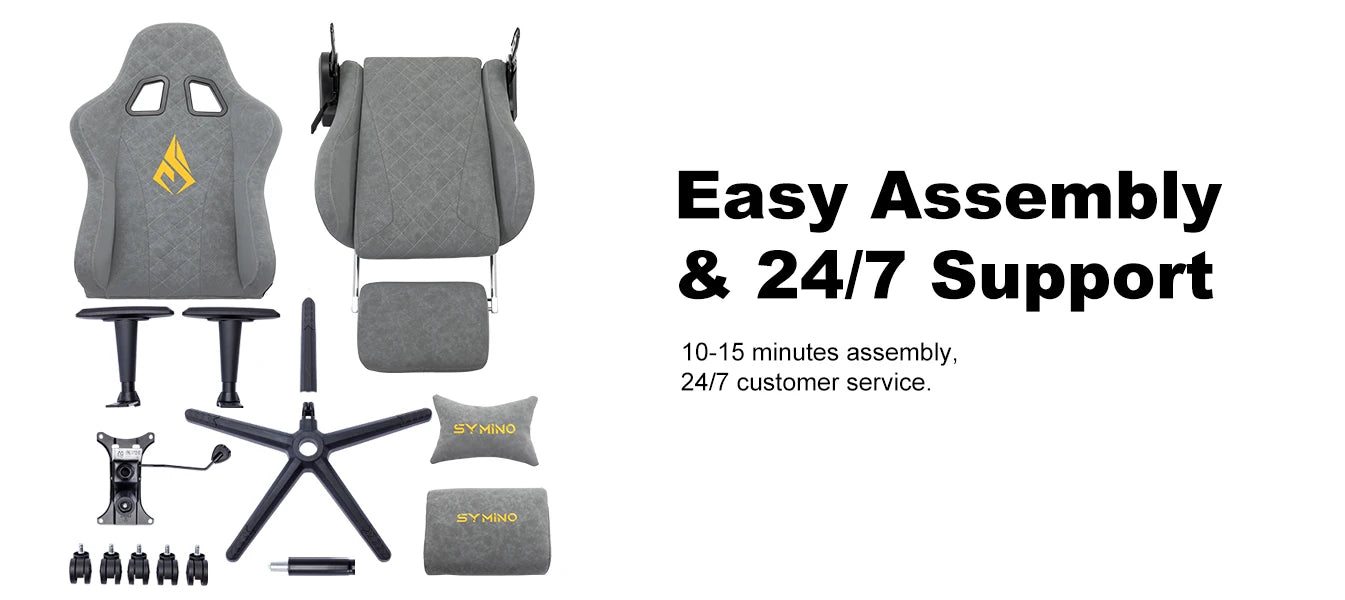 SYMINO Vintage ergonomischer Gaming-Stuhl aus PU-Leder