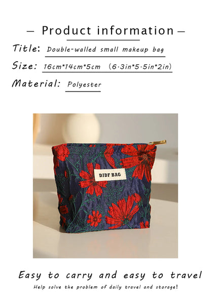 Mini Female Cosmetic Bag Portable Red Soft Small Sanitary Napkin Storage Bag Commuter Coin Key Bag Portable Bank Card Bag.