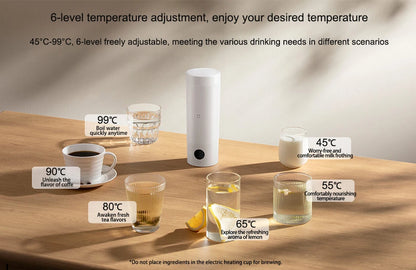 NEW XIAOMI Mijia Portable Electric Kettle 2 Thermos Cup Fast Water Boiler 350ml Smart Temperature Insulated Kettle Travel - CN.