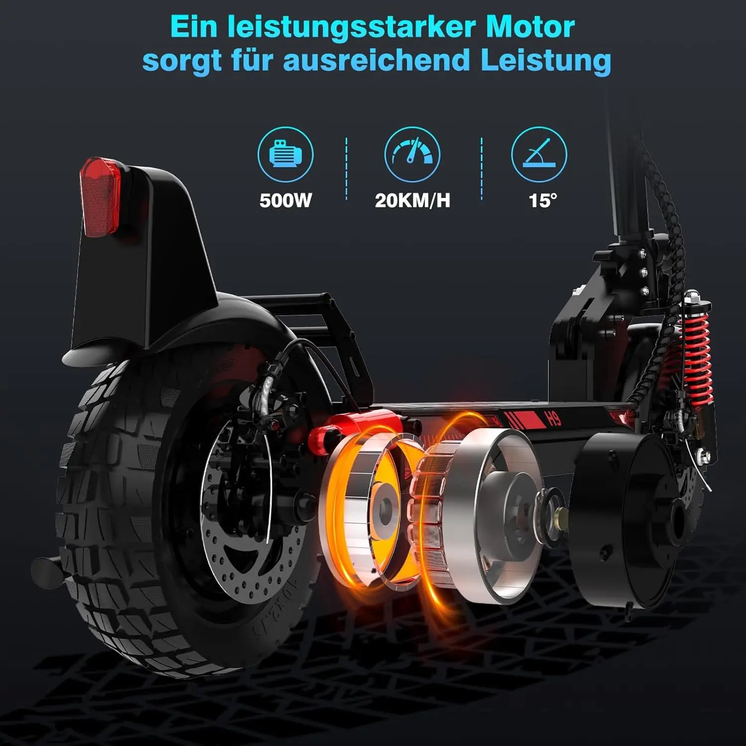 Hitway E scooter, road certified (Abe), 10 inch adult electric scooter, 15.6ah battery, 500W motor.