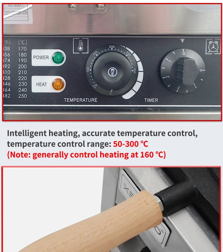 XEOLEO Taiyaki Maker Fish Waffle Machine Fish Cake Baking Machine 6 Pcs Fish Ice Cream Waffle Maker 3000W Non-stick Pan.