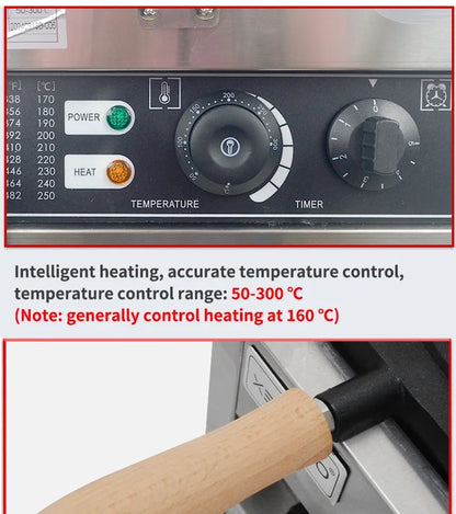 XEOLEO Taiyaki Maker Fish Waffle Machine Fish Cake Baking Machine 6 Pcs Fish Ice Cream Waffle Maker 3000W Non-stick Pan.