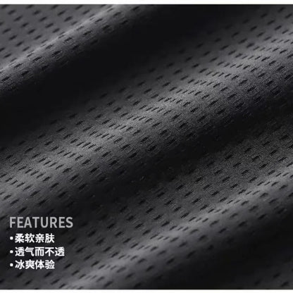 Men's Summer Ice Silk Pants Mesh Breathable Casual Thin Quick Dry Pants Loose Elastic Beam Feet Pants Sports Fitness Pants.