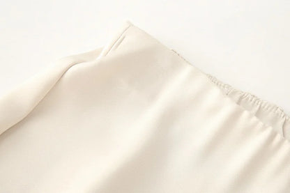 MUJER 2025 Women's Pants Sets Summer Satin High Waist Pants for Women Holiday Casual Pants Woman Straight Leg Trousers Woman.