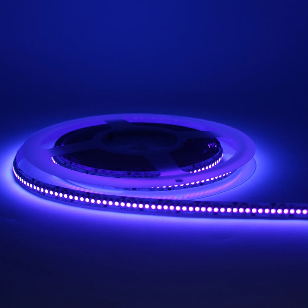 UV LED Strip Light 12/24V 60/120/240LEDS/M Ultraviolet LED Diode Ribbon SMD 2835 Purple Flexible Tape for DJ Fluorescence.