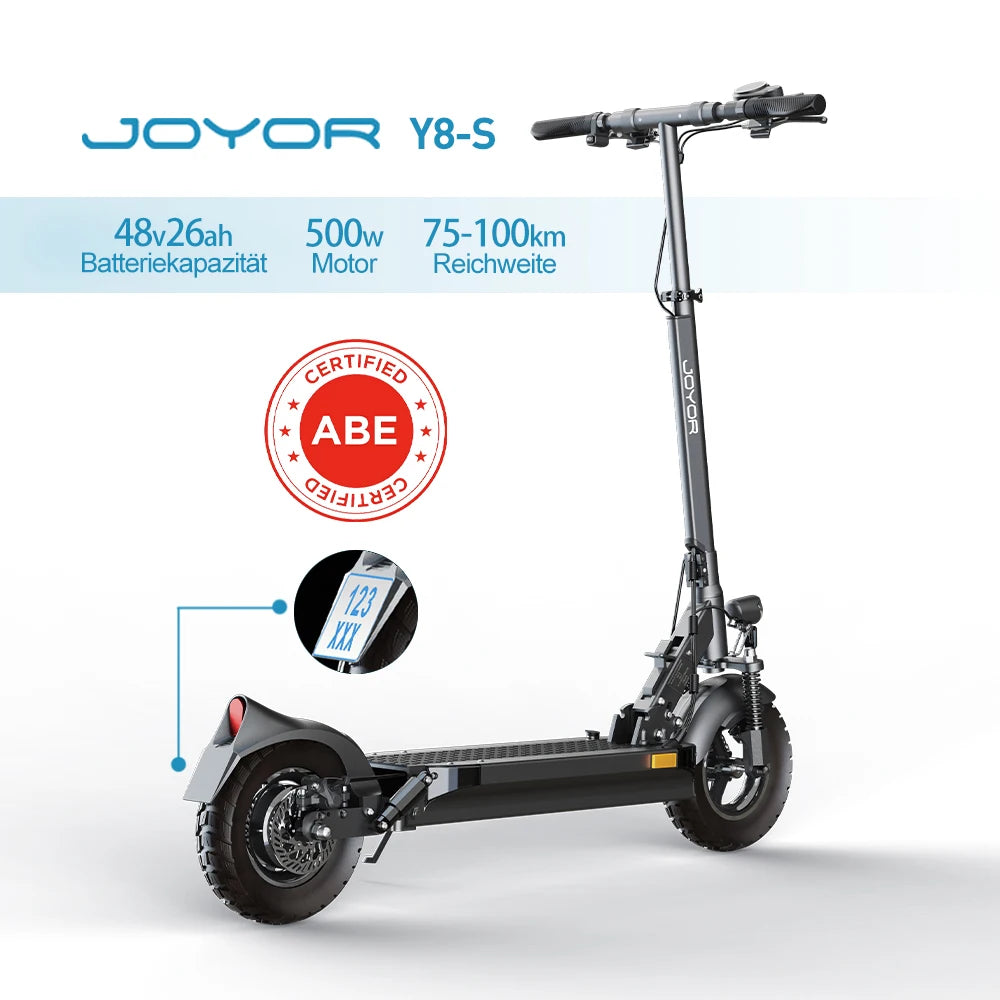 JOYOR Y8-S (ABE) 500W Electric Scooter 48V 26AH Motor Large Capacity Battery City E-Scooter110KM Range 10 Inch Adult EScooter.