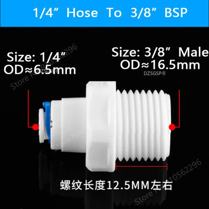 Fit for 1/4" 3/8" OD Tube Straight  Equal Reducer Connector Fitting Aquarium Reverse Osmosis RO Water Dispenser
