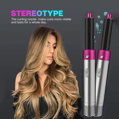 Hot Air Brush 5 in 1 Hair Dryer Brush Negative Ionic Detachable Hair Dryer  Styler Air Culer Wand Hair Straightener Brush Blow