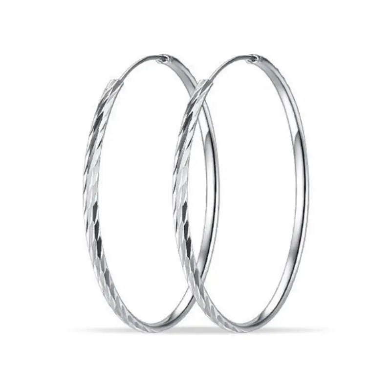 Senlissi - 925 Sterling Silver Hoop Earrings For Women 18K Gold Plated Jewelry Dazzling Women's Hoops Earrings Christmas Gifts