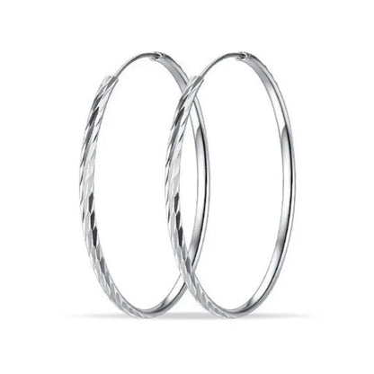 Senlissi - 925 Sterling Silver Hoop Earrings For Women 18K Gold Plated Jewelry Dazzling Women's Hoops Earrings Christmas Gifts