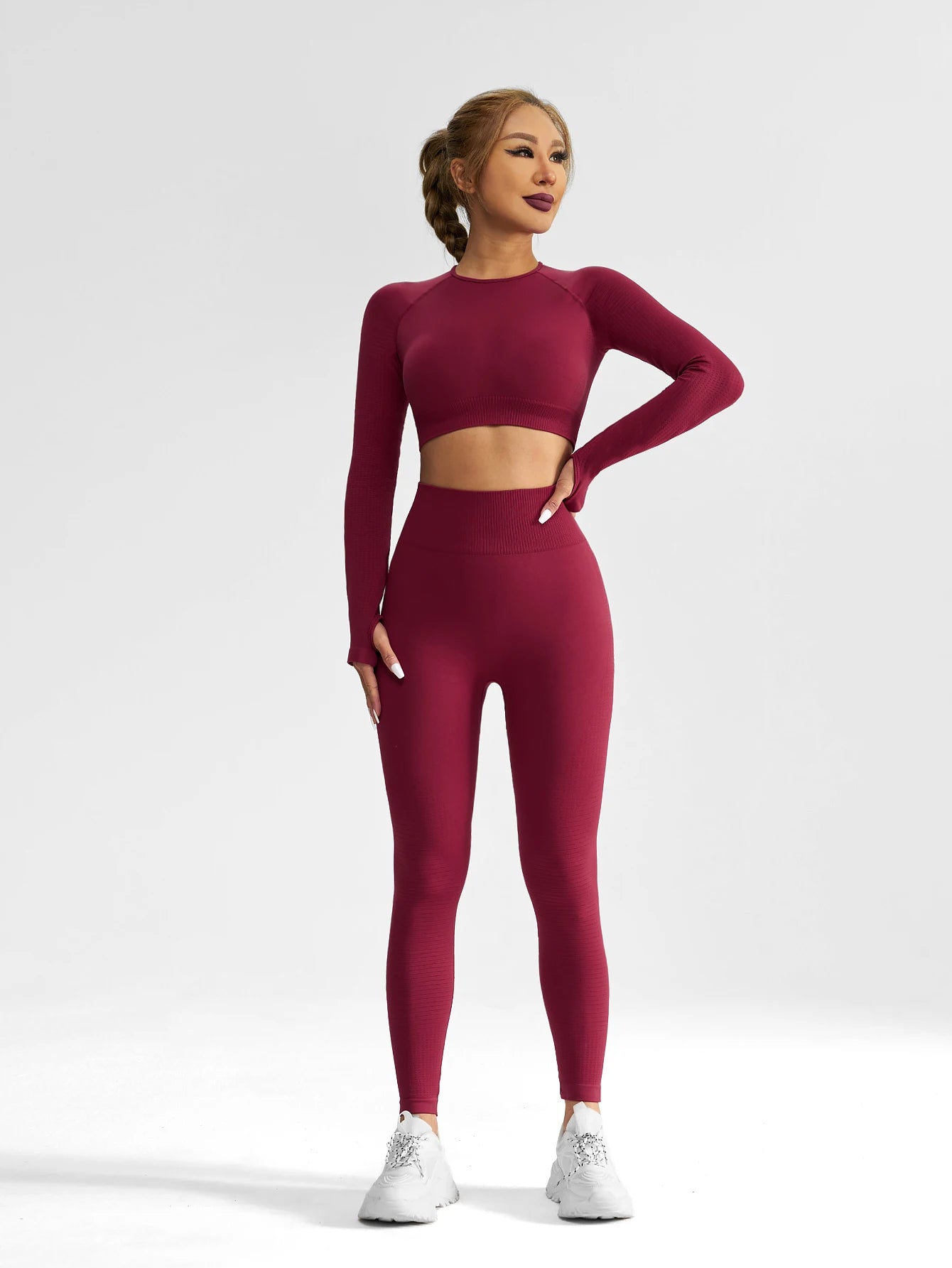 Women's Seamless Tracksuit 2Pieces Set Women Clothing Sportswear Woman Gym Sports Leggings And  Tops Pant Sets Sport Yoga Clothe.