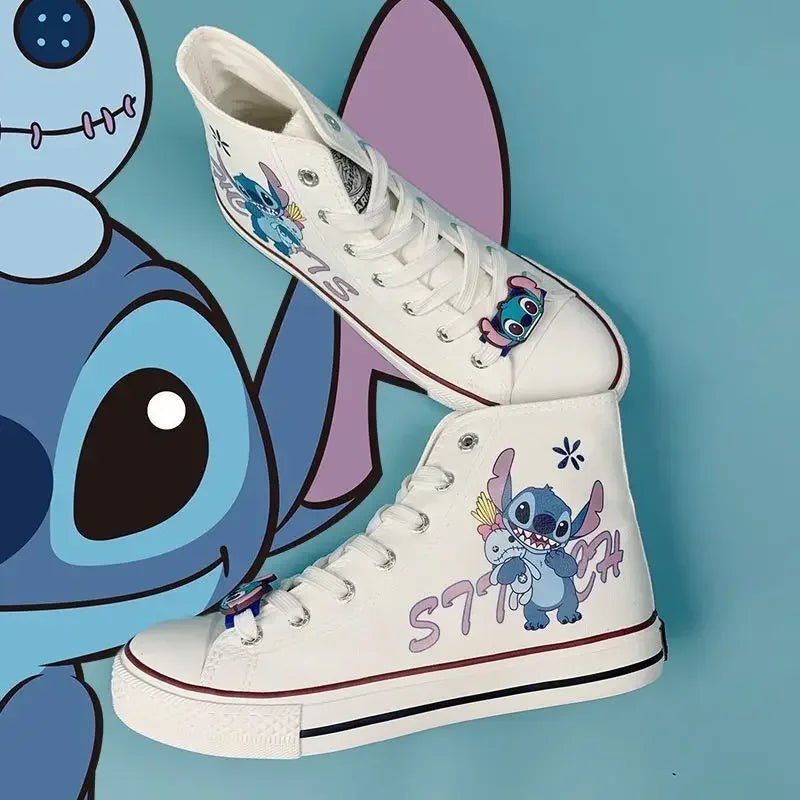 Disney cartoon canvas Stitch Couple shoes girls summer new Korean fashion wild Mickey mouse children canvas sneakers size 34-44.