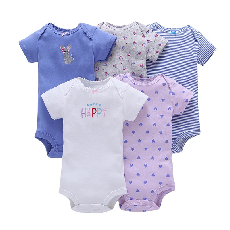 5 Pairs Neugeborenen Baby Body Kurzarm Infant Overall Kurzarm Baumwolle Overalls Neugeborenen Overall Kinder Baby Roup.