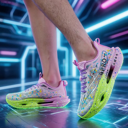 New Soft Sole Cushioning Men's Running Shoes for Women High-quality Road Jogging Shoes Light Comfy Sneakers Reflective Night Run