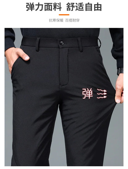 Men's Winter Formal Down Pants Goose Feather Warm Trousers Business Suit Pants for Man  calca termica masculina inverno PT-597.