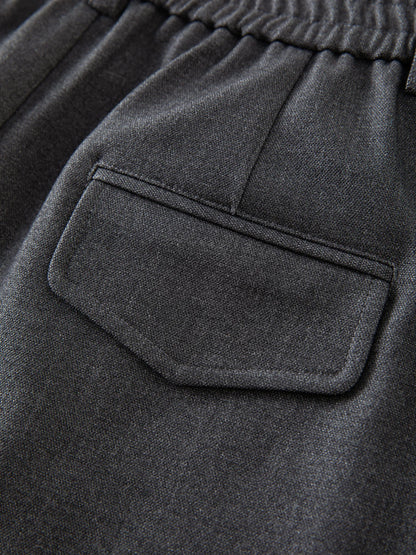 DUSHU Winter 2025 Women's A-Line Pleated Skort - Office Workwear Skirt with Elastic Waist Figure-Flattering for Casual Comfort.