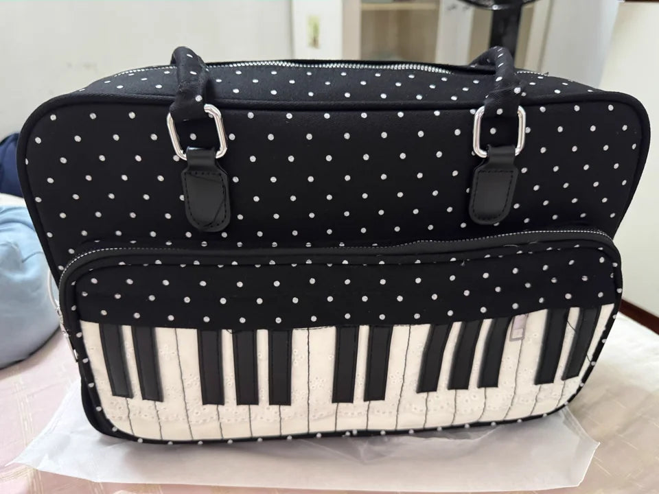 Fashion Polka Dot Ladies Piano Bag New Style Niche Underarm Shoulder Bag Sweet Personality Piano Backpack Women's Bag Square Bag.