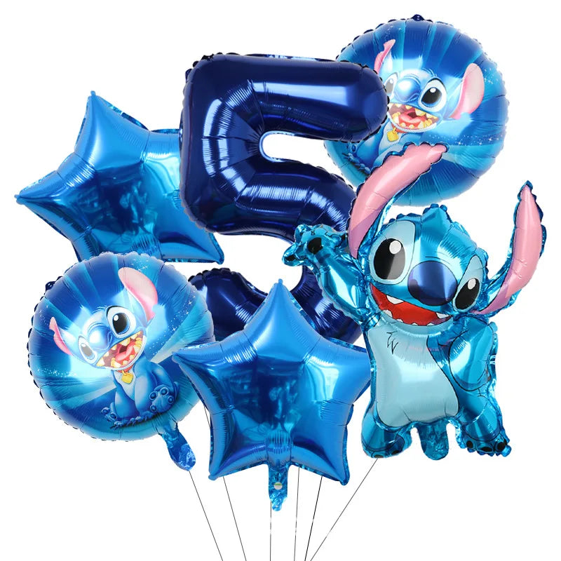 Stitch Party Supplies für Kinder Lilo und Stitch Geburtstag Party Dekorationen Luftballons Banner Tischdecke Hintergrund Geschirr.