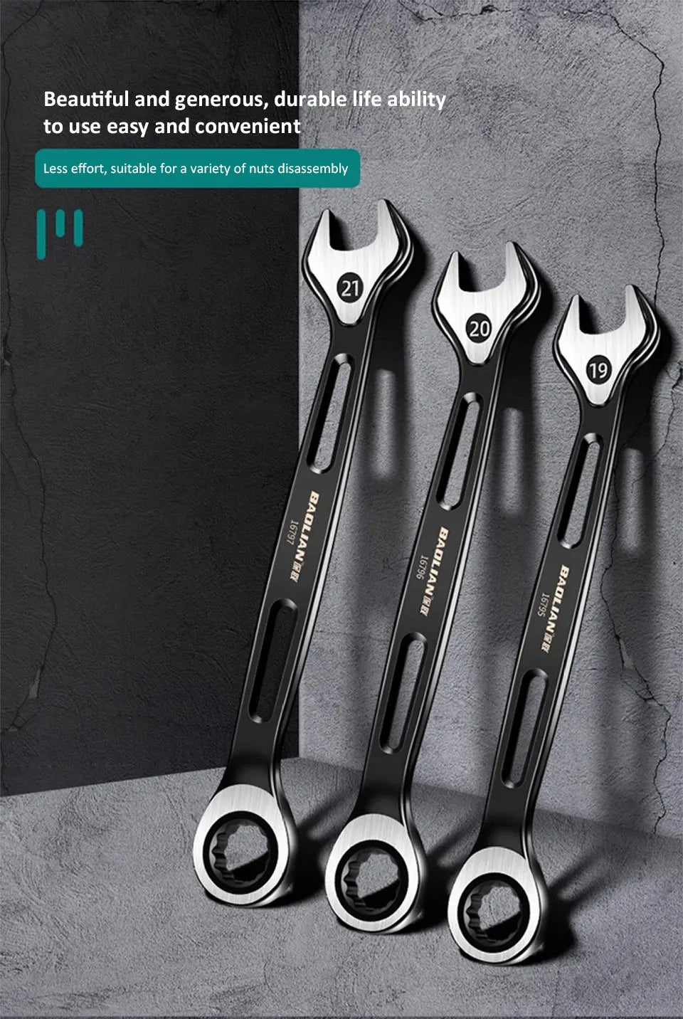 1PC 6-22mm Kombination Ratsche Dual-zweck Schlüssel Metric Universal Spanner arbeitssparende Anti Slip reparatur Werkzeug Hand Werkzeug