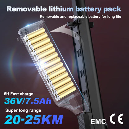 HX 7.5AH Electric E Scooter 350W 25KM/H Foldable Electric Kick Scooter Scooters 5.5 Inch APP Smart Escooter for Adults.